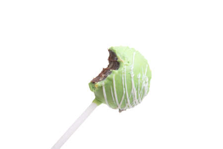 eaten cake-pop candy isolated on the white
