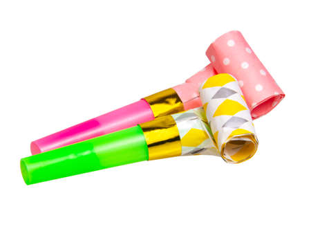 Party horn for carnival isolated on the white background