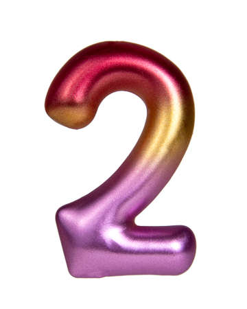 Multicolor zero 0 number isolated on the white backgroundの写真素材