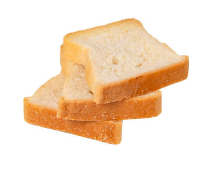 Bread toast empty slisec isolated on the white background