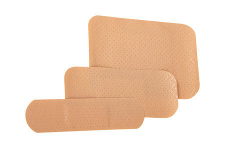 Brown elastic plaster sticky isolated on the white backgroundの写真素材