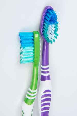 Multicolor toothbrush for teeth on the white background