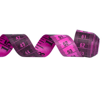 Spiral tape measure colorful isolated on the white background
