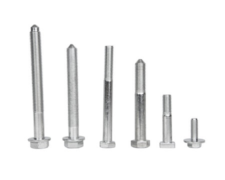 Screw bolt metal industrial isolated iron on the white background