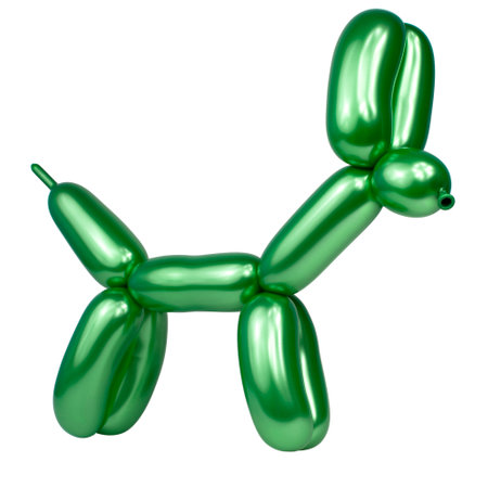 Craft festive balloon dog twisting modeling isolated on the white backgroundの写真素材