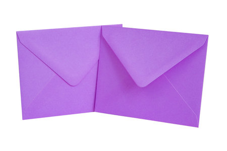 Craft envelope isolated on white backgroundの写真素材