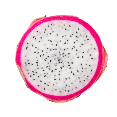 dragonfruit with slice isolated on white backgroundの写真素材