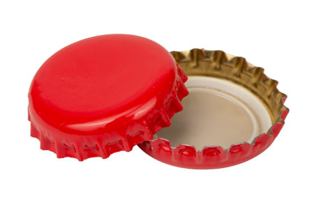 metal cork isolated on white backgroundの写真素材