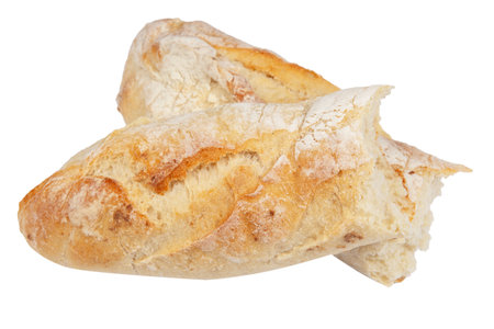 Baguette fresh, crispy isolate on a white backgroundの写真素材