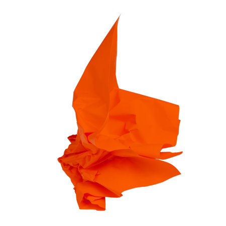 Crumpled up piece of Paper isolated on white backgroundの写真素材