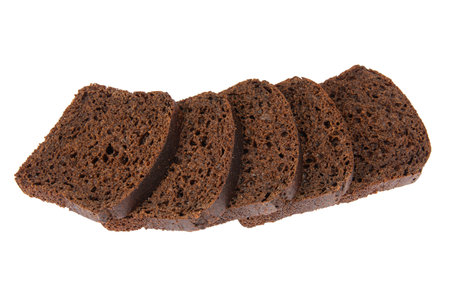 Sliced Rye bread isolated on white backgroundの写真素材