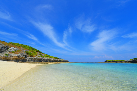 The cobalt blue sea and blue sky の写真素材