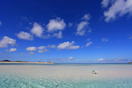 The cobalt blue sea and blue sky の写真素材