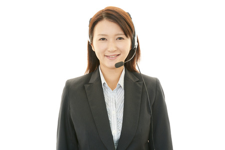 Smiling call center operatorの写真素材