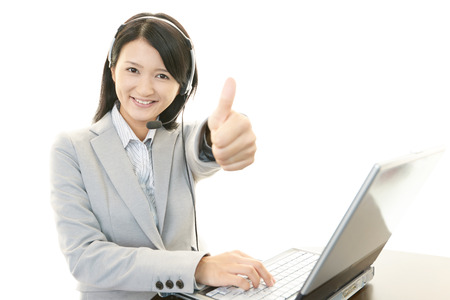 Smiling call center operatorの写真素材