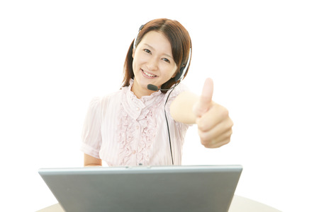 Smiling call center operatorの写真素材