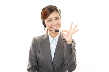 Smiling call center operatorの写真素材