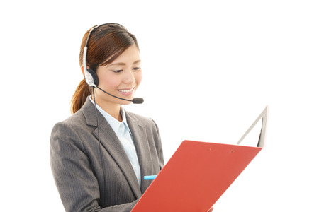Smiling call center operatorの写真素材