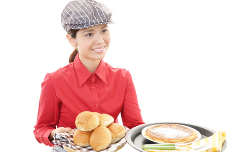 Portrait of a female bakerの写真素材