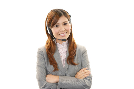 Smiling call center operatorの写真素材