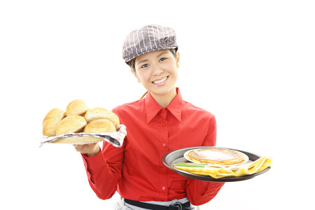 Portrait of a female bakerの写真素材