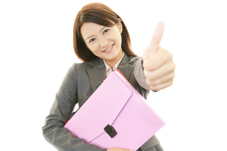 Office lady smilingの写真素材