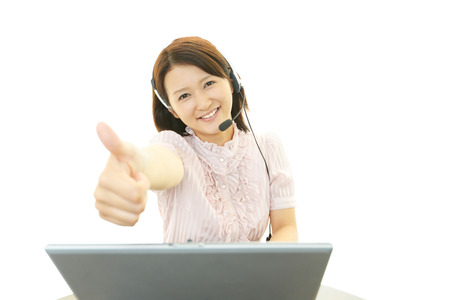 Smiling call center operatorの写真素材