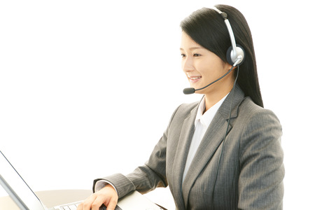Smiling call center operatorの写真素材