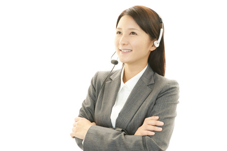 Smiling call center operatorの写真素材
