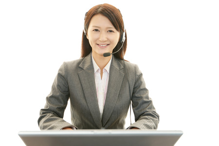 Smiling call center operatorの写真素材