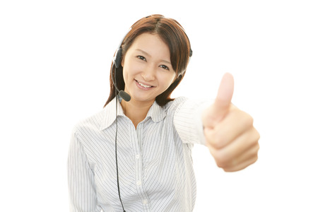 Smiling call center operatorの写真素材