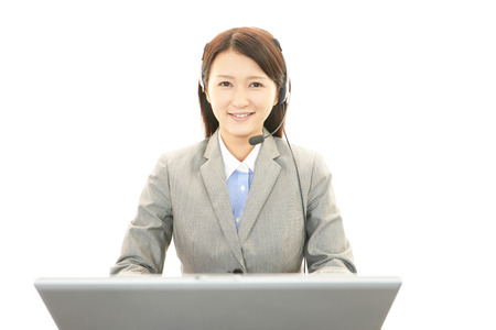 Smiling call center operatorの写真素材