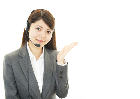 Smiling call center operator の写真素材