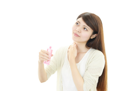 The woman who does skin careの写真素材