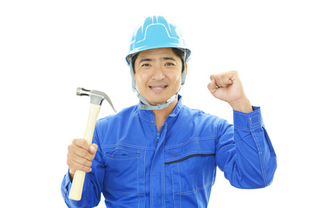 Portrait of a worker の写真素材