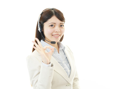 Smiling call center operatorの写真素材