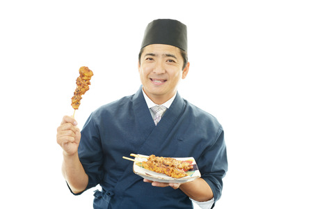 Portrait of a Japanese chefの写真素材