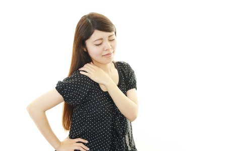 Woman with the shoulder painの写真素材