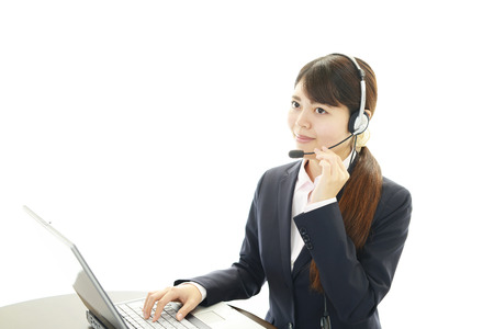 Smiling call center operator 