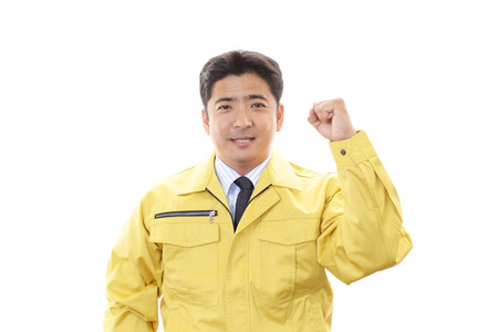 Portrait of a worker の写真素材