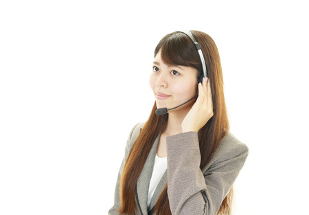 Smiling call center operatorの写真素材