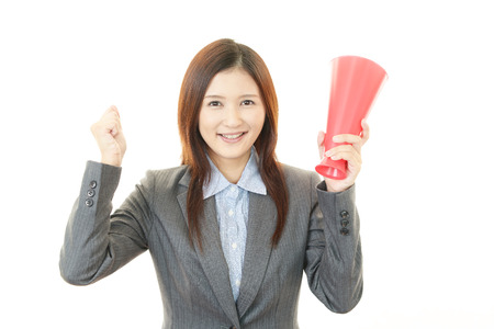 Businesswoman cheeringの写真素材