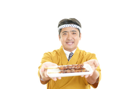 Portrait of a Japanese chefの写真素材