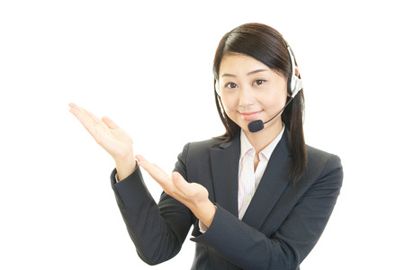 Smiling call center operatorの写真素材