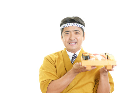 Portrait of a sushi chefの写真素材