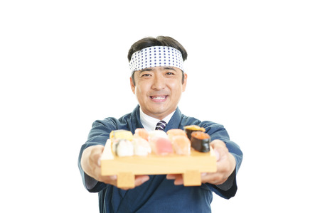 Portrait of a sushi chefの写真素材
