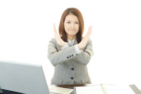 Woman to the intention of the prohibitionの写真素材