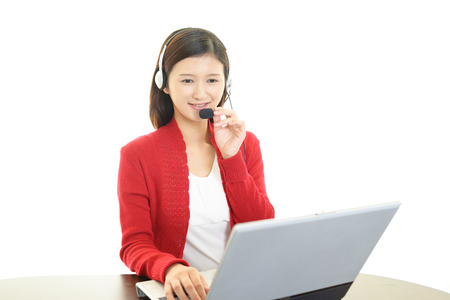 Smiling call center operatorの写真素材