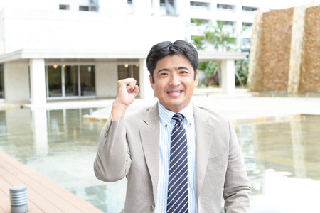 Businessman enjoying successの写真素材