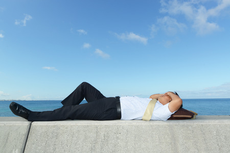 The tired businessmanの写真素材